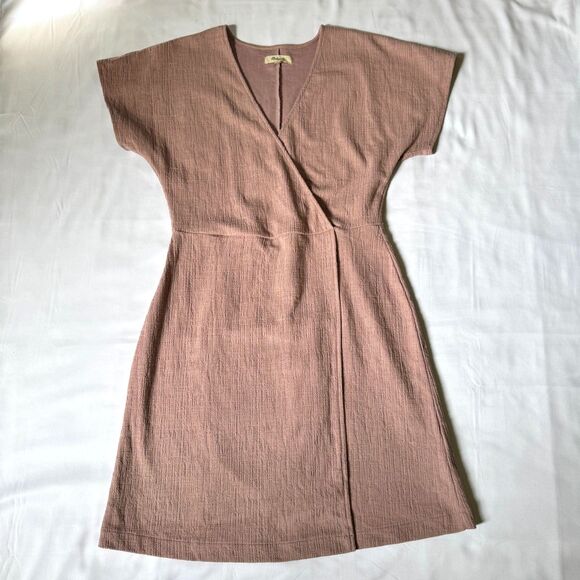 Madewell Dresses & Skirts - Madewell Cross Front Flutter Sleeve Mini Dress Mauve Women's Size Small